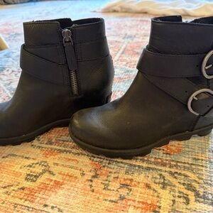 Black Ankle Boots with Buckle Detail